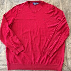 Polo Ralph Lauren Men’s Washable Merino Wool Red Sweater Size XXL Tall